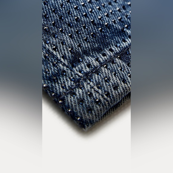 Zara Women High Waist Bootcut Rhinestone Embellished Jeans 2024 - Picture 11 of 15